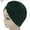 Dark Green, variant on Solid Color Clean Plain Twist Stretchy Hair Turban Cap Band Chemo Bandana Hijab Pleated Indian Cap