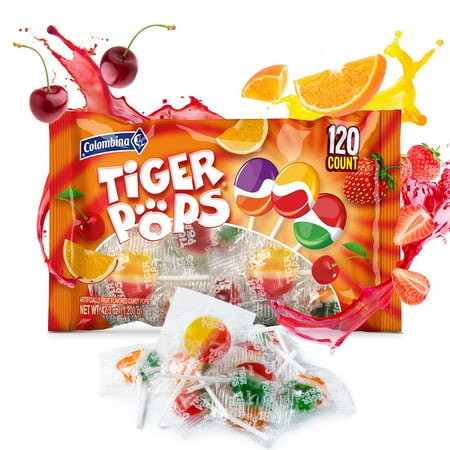 COLOMBINA TIGER POPS 120CT/42.3 OZ