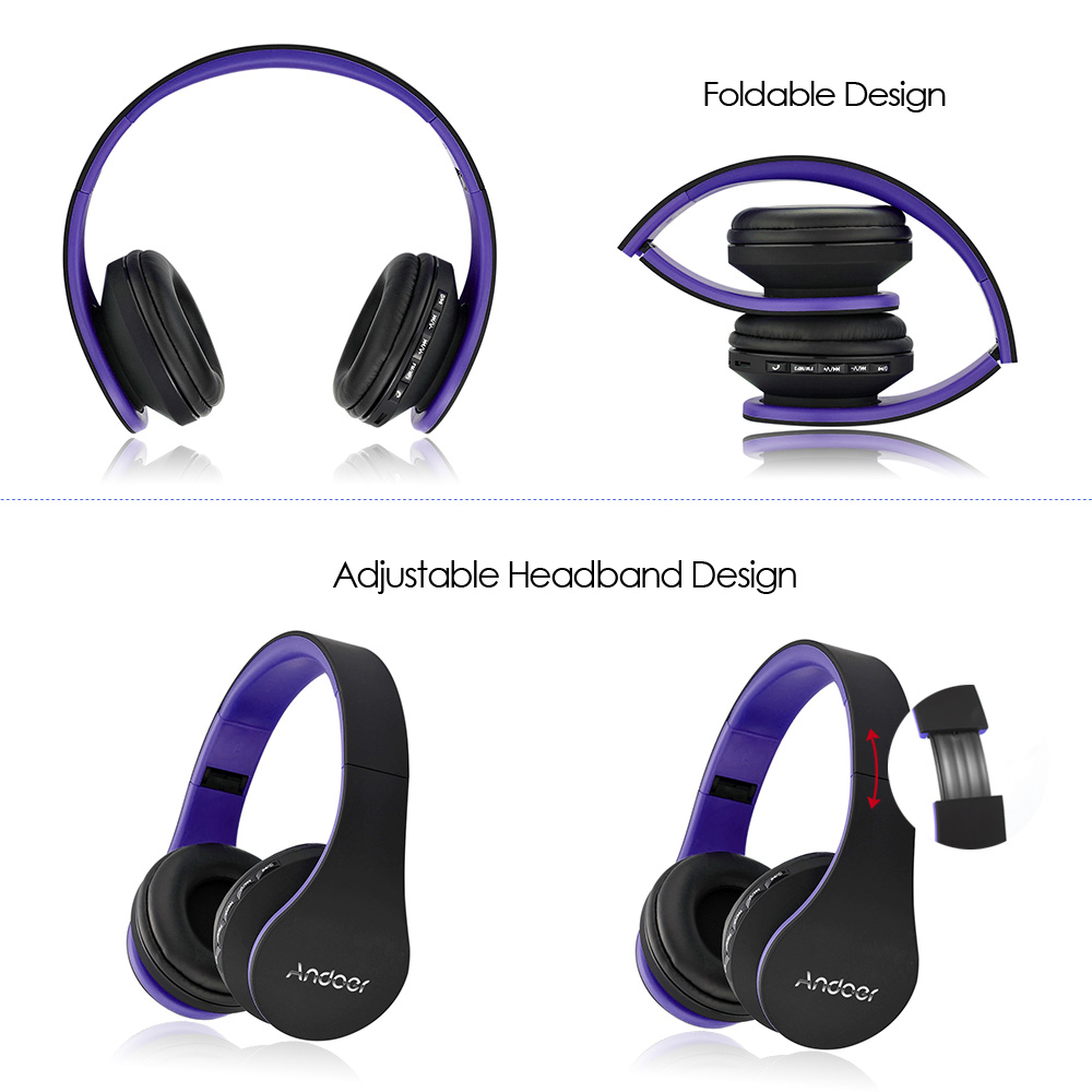 Andoer LH-811 BT 4.1+EDR Headset 4 in 1 Multifunctional Deep Bass Music Headphone with Mic - image 3 of 6