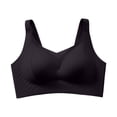 thumbnail image 3 of Womens Wireless T-Shirt Bra, Full Coverage Seamless V-Neck Bras with Adjustable Straps, Light Support Comfort Bra | VerBelle,Black M, 3 of 6