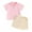 Pink, variant on Bagilaanoe 2pcs Toddler Baby Boy Girl Shorts Set Short Sleeve Shirt Tops   Shorts 12M 18M 24M 3T 4T 5T Kids Casual Summer Clothes