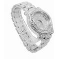 thumbnail image 5 of Charles Raymond Blinged Out Ultimate Gold Hip Hop Royalty Mens Iced Out Wristwatch w/Easy Reader Roman Numeral Bright Colored Dial - L0504 RN - SILVER, 5 of 5
