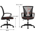 thumbnail image 3 of BestOffice Office Chair Ergonomic Mesh, Lumbar Support Armrest Mid Back Rolling Swivel Adjustable, Black, 3 of 7