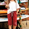 thumbnail image 4 of DeHolifer Girls Sweat Shorts Cotton Linen Casual Summer Loose Drawstring Lounge Running Athletic Shorts with Pockets,3-4Years, 4 of 5