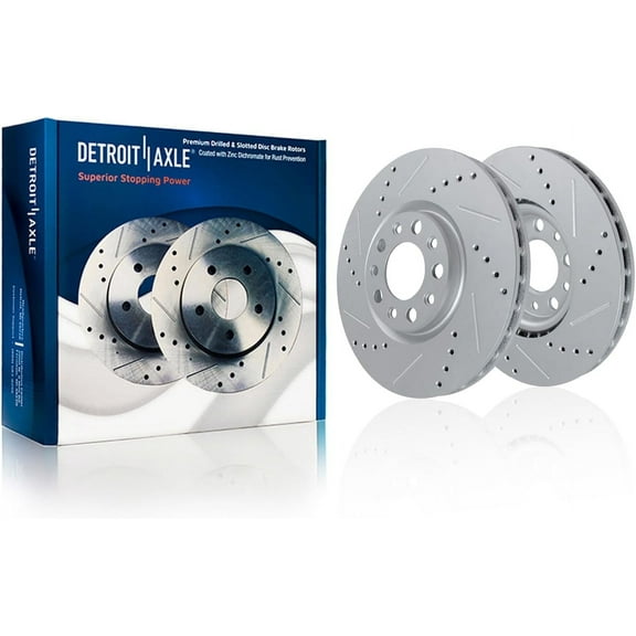 Detroit Axle - 12.64" inch Front Drilled and Slotted Disc Brake Rotors for 2016-2024 Chevrolet Camaro 2014-2019 Cadillac CTS