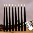 thumbnail image 3 of 6Pcs Flameless Black Taper Candles Flickering with 10-Key Remote Timer, Battery Operated LED Candlesticks Window, 3 of 10