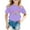 Purple, variant on Back To School Shirt Girls Loose Stretchable Fabric Round Neck 1/4 Sleeve First Grade Rainbow Girls Boys 1st Grade Squad T-Shirt