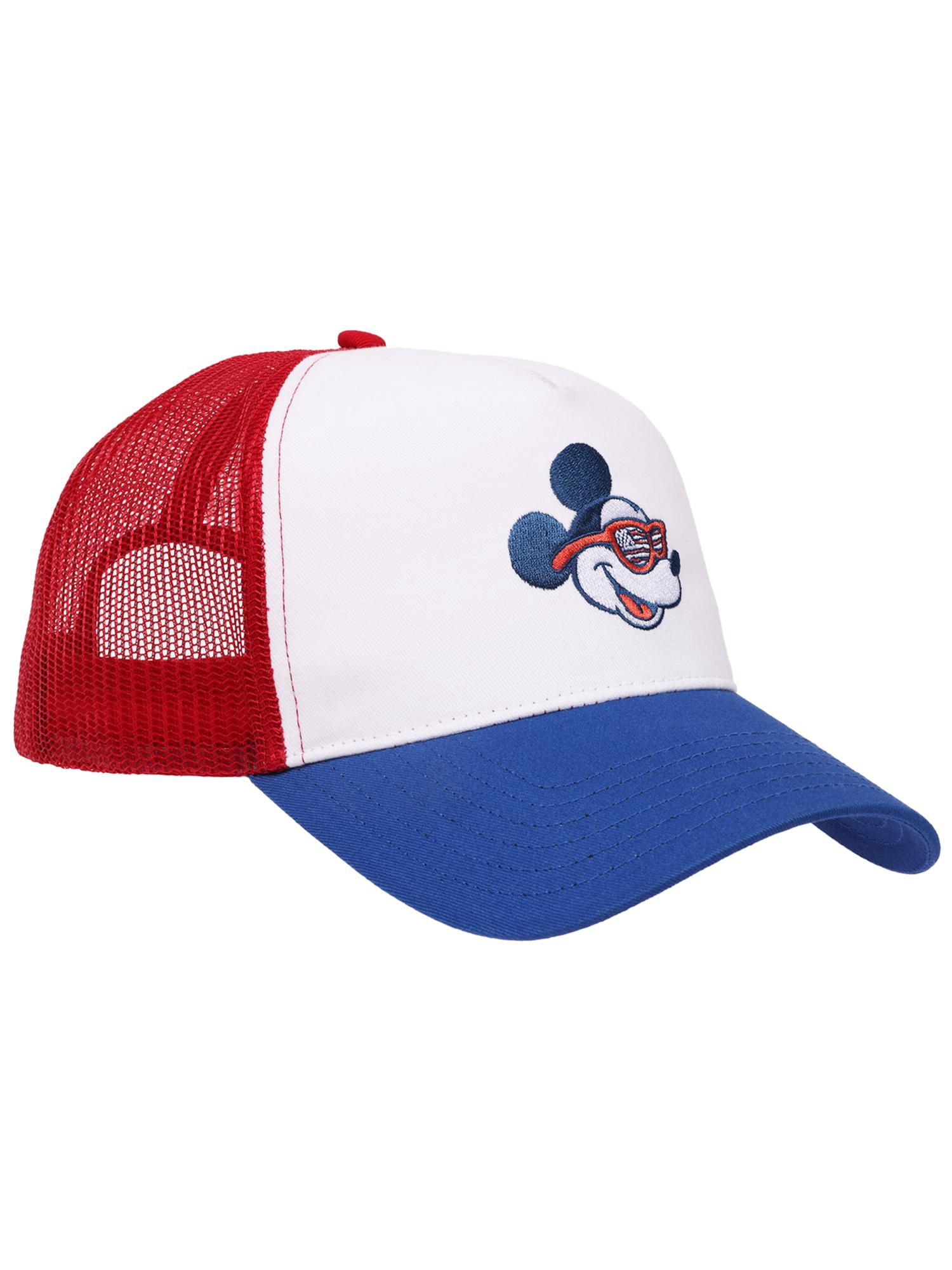 Mickey Mouse American Flag Glasses Trucker Cap, Multicolor, One Size Fits Most