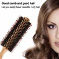 thumbnail image 4 of Peine Cepillo redondo Secador de pelo Cepillo de cerdas naturales Cepillo de pelo natural Redondo Para cabello corto y de longitud media Ormromra 2036066-3, 4 of 8