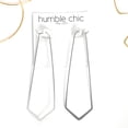 thumbnail image 3 of Humble Chic Geometric Chevron Threader Hoop Earrings - 925 Silver Plated - 3 inch, 3 of 8
