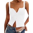 thumbnail image 1 of Camiseta sin mangas MAOECO ajustada de verano para mujer, blanca 2025, 1 of 6