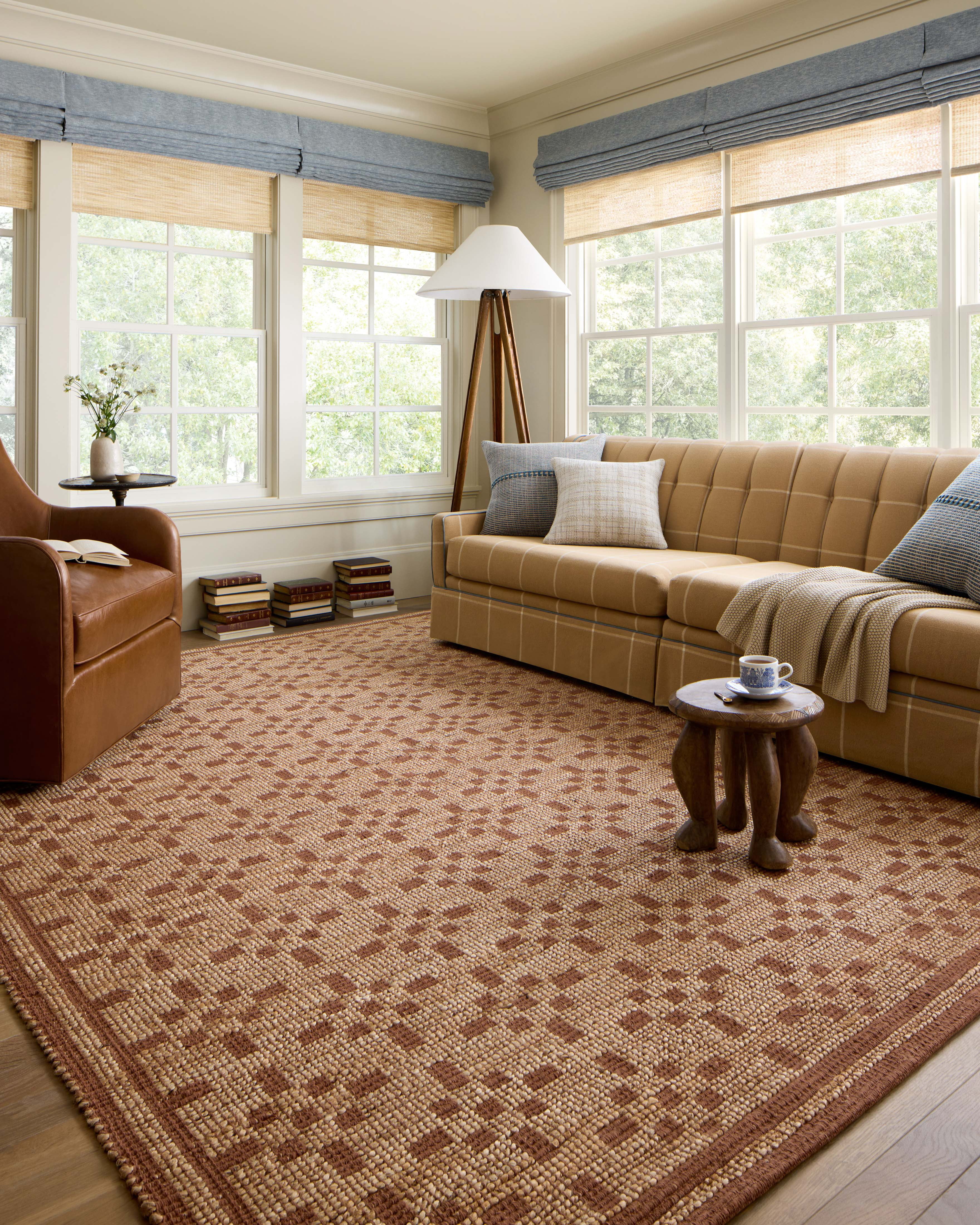 Chris Loves Julia x Loloi Judy Natural / Spice 3'-6" x 5'-6" Accent Rug
