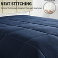 thumbnail image 3 of Exclusivo Mezcla Lightweight Reversible 3-Piece Comforter Set All Seasons, Down Alternative Comforter with 2 Pillow Shams, Queen Size, Navy/ Blue, 3 of 8