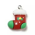 thumbnail image 2 of GKNET 50pcs Christmas Theme Opaque Resin Charms Pendants Snowman Hang Ornament-Christmas Sock #01, 2 of 6