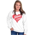 thumbnail image 3 of Jesus Christ Love Christian God Cross Women Crewneck Sweatshirt Brisco Brands S, 3 of 6