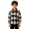 thumbnail image 3 of EnJoCho Boys Girls Flannel Plaid Shirt Kids Lightweight Long Sleeve Button Down Shirt Jacket Casual Outfit Spring Clothes, 3 of 8