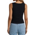 thumbnail image 3 of MOYIKO Women's Sleeveless Henley Tank Tops Ribbed V Neck Button Down T Shirts Summer Slim Fit Tee Tops, 3 of 7