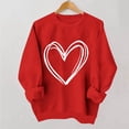 thumbnail image 2 of YOIAVAIOY Women Valentine's day Sweatshirts Couple Print Long Sleeve Crew Neck Casual Sweatshirt Winter Warm Pullover Tops Red XS, 2 of 6