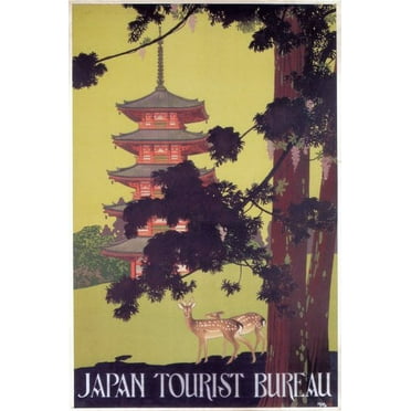 Japan Tourist Bureau Vintage Poster Hisui Sugiura Japan 1916 20x30