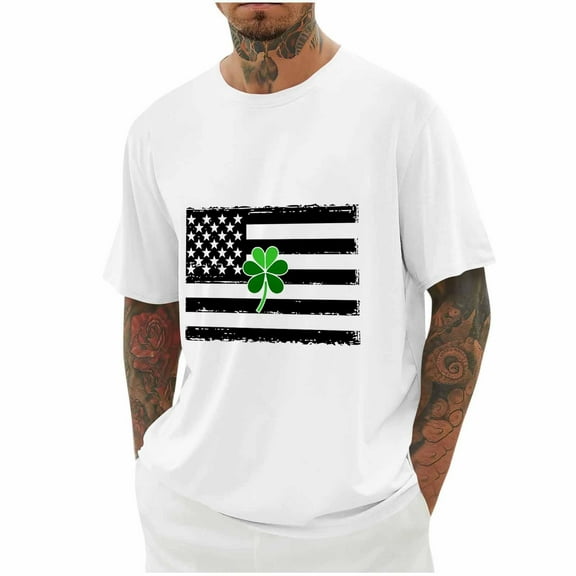 Njoeus Shirts for Men, Men's American Flag Patriotic T Shirt Men Short Sleeve 4Th Of July Tshirts Usa Flag Graphic Tees Shirt Mens Big & Tall Gym Tops 3X 4X 5X White Clearance