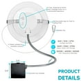 thumbnail image 4 of Luxrite 8 inch Commercial LED Recessed Light with J-Box, 16/21/27W, 3 Color Selectable, 1600/2100/2700 Lumens, Dimmable IC Rated Wet Rated, 4 of 8