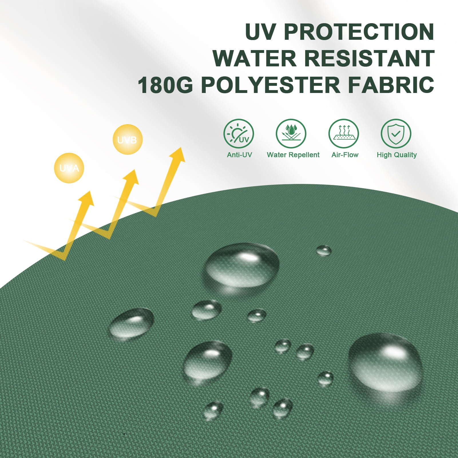 Ainfox 15ft Large Patio Umbrella, Double-Sided Outdoor Rectangle Table Umbrellas with Fillable Weighted Sand Bag Base，Green