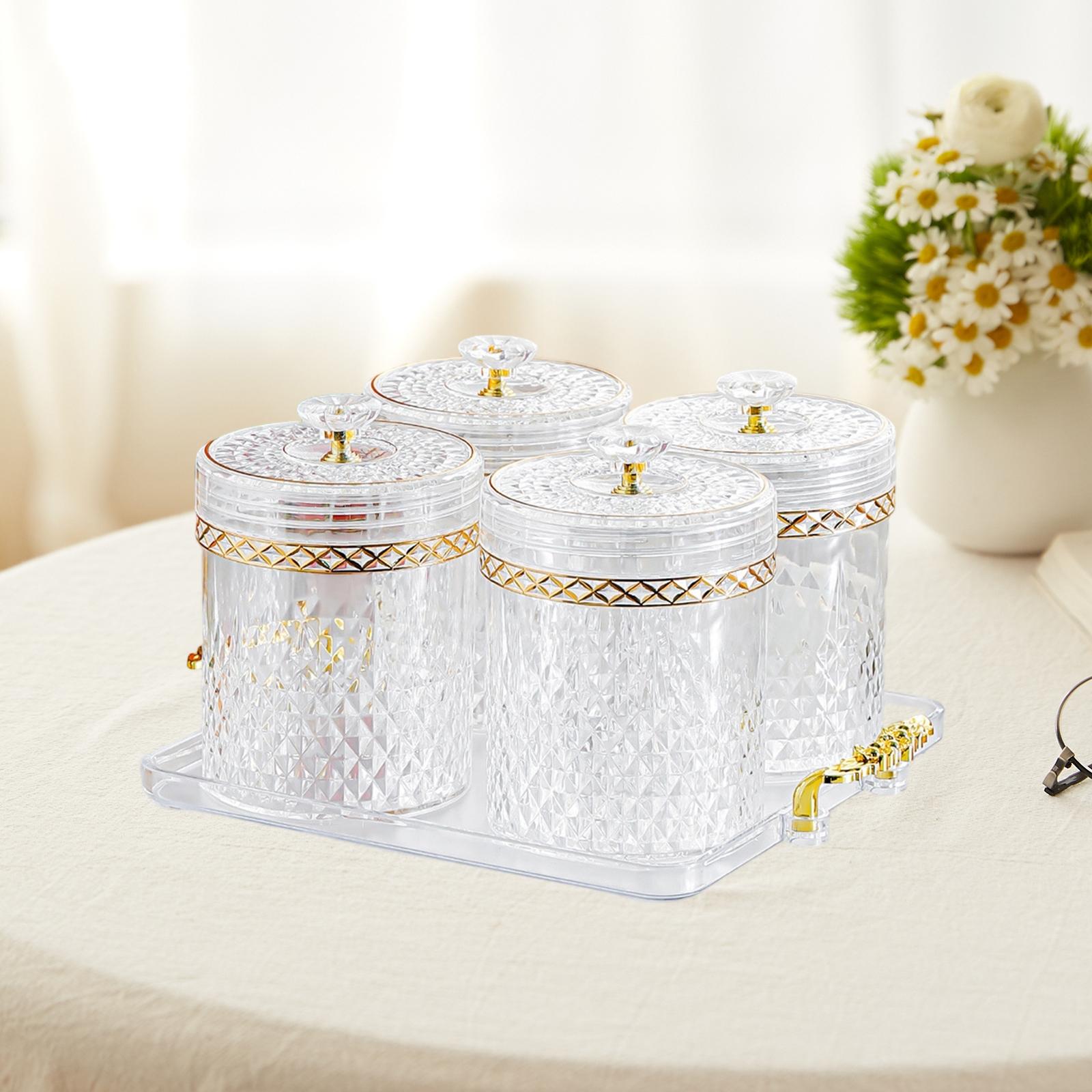 kowaku Food Storage Container Set Airtight Jar with Lid Compact Divided Compartments Sturdy Versatile Spice And Storage Suitable for Home Use Entertaini Clear