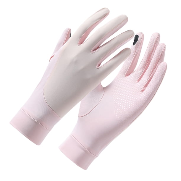 Primavera en Verano Guantes de Protección Solar para Mujeres, Respirables Al Aire Libre Guantes Ciclismo Casual Conducir Medio Dedo Sólido