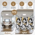 thumbnail image 5 of Black and Gold Line Window Privacy Film Abstract Art Modern Geometric Decorative Glass Window Film UV Blocking Static Cling Non-Adhesive Sticker Covering for Home Door 17.7 x 78.7 inches, 5 of 7