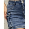 thumbnail image 6 of DARING DIVA Women's Denim Skirt Cargo Pockets Button Mini Jeans Skirts S Blue, 6 of 7