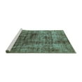 thumbnail image 2 of Ahgly Company Machine Washable Indoor Square Solid Turquoise Blue Modern Area Rugs, 8' Square, 2 of 4