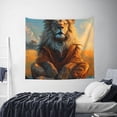 thumbnail image 3 of Bingfone Polyester Fabric Tapestry Prairie Meditating Lion Wall Hanging Tapestry,Daily Decorative Tapestry for Bedroom Living Room Dorm 60L x 51W Inches, 3 of 7