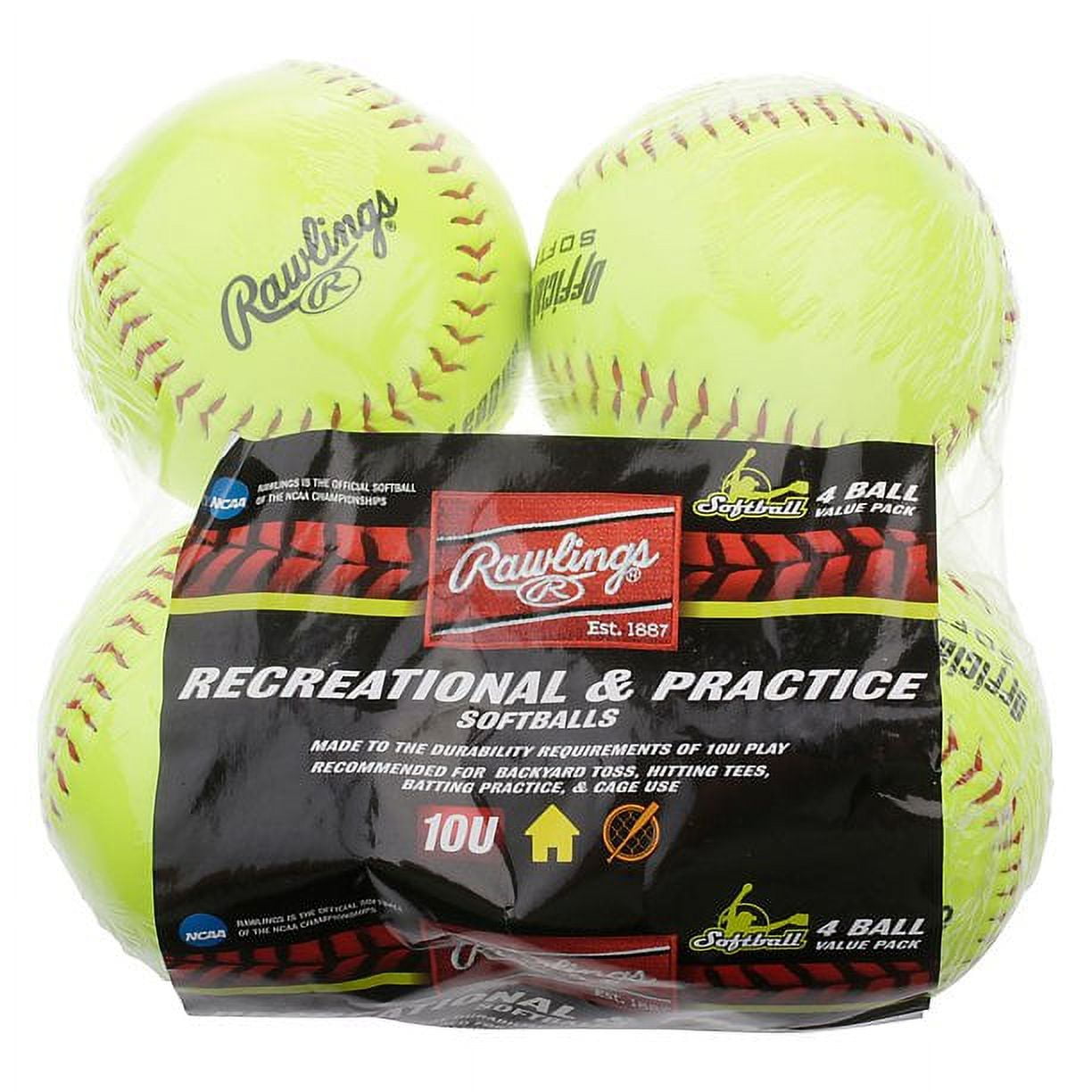 Rawlings | NCAA Recreational Fastpitch Softballs 11IN | 10U | 4 Count