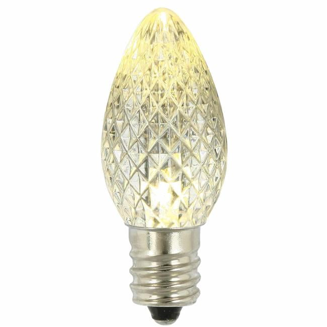 C7 Faceted LED Replacement Bulbs with Warm White Lights Pack of 5