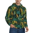 thumbnail image 2 of Uemuo Jungle Leopard Yellow Pattern Men's Hoodie - Casual Pullover Hoodie with Kangaroo Pocket, Stylish Hooded Sweatshirt for Everyday Wear-4X-Large, 2 of 7