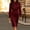 Wine, variant on Dress Women Party Sheath Long Sleeve Bodycon Puff Sleeve Fall Mid Length Dresses Everyday Cozy with Tie Neck