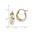 thumbnail image 2 of Diamond2Deal 10K Two-Tone Gold Polished Double Hoop Earrings for Women (L- 0.76 inch, W- 0.68 inch), 2 of 6