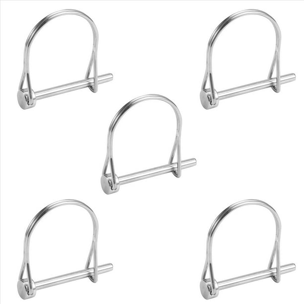 5 Piezas Pasador Acero 4,8 X 50 mm con Eje Alambre en Forma de D, Pasador Bloqueo, Retenedor Acoplamiento de Seguridad para Remolques Agrícolas, Barcos de Carga, Césped y Jardín