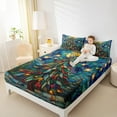 thumbnail image 4 of Manfei Kids Funny Christmas Tree Bed Sheets 4 Pieces, Merry Xmas King Sheets, Geometric Painting Sheet Set, Microfiber Bedroom Decor, 4 of 7