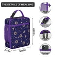 thumbnail image 2 of Insulated Lunch Bag with Durable Zippers, Mesh Side Pocket, Hands-Free Buckle Handle, Lightweight Thermal Lunch Box Tote for Work, School & Travel with Goth, Celestial, Moon & Starry Night Design, 2 of 6
