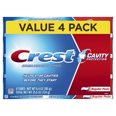 Crest Cavity Protection Regular Toothpaste, 6.4 oz, Pack of