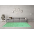 thumbnail image 3 of Ahgly Company Machine Washable Indoor Square Solid Turquoise Blue Modern Area Rugs, 8' Square, 3 of 4