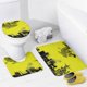 thumbnail image 4 of Lázaro-theme 4-Piece Shower Curtain Set with Rugs, Waterproof Bathroom Decor Set Includes Bath Mat, U-Shaped Rug, Toilet Lid Cover and Curtain with Hooks, 4 of 6