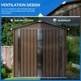 thumbnail image 3 of Dextrus Outdoor Storage Shed 6x4FT, Heavy Duty Metal Tool Sheds Storage House with Lockable Door & Air Vent for Garden, Patio, Lawn to Store Bikes, Trash Bins, Tools, Brown, 3 of 5