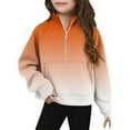 thumbnail image 2 of Viluyesy Girls Fleece Sweatshirt, Long Sleeve Half Zipper Loose Fit Fall Winter Athletic Tops Orange 5T, 2 of 5