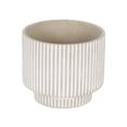 thumbnail image 3 of Triani Round Lined Pattern Band Pattern Ceramic Pot- Large - Gray, 3 of 4