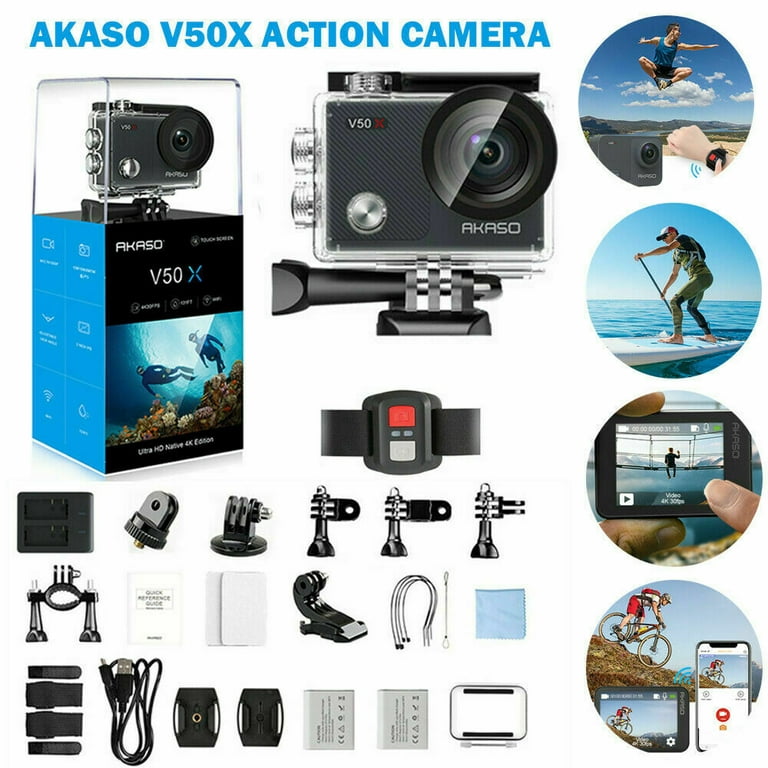 AKASO V50X Native 4K/30fps WiFi Action Camera Touch Screen Detachable  Camcorder