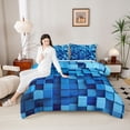 thumbnail image 4 of Homewish Futuristic Cubes 3 Pieces Queen Comforter Set For Teens Adults,Geometric Plaid Grid Ultra Soft Bedding Sets,Abstract Vintage Aesthetic Bedding Comforter Set,Ultra Soft Home Decor,Reversible, 4 of 8