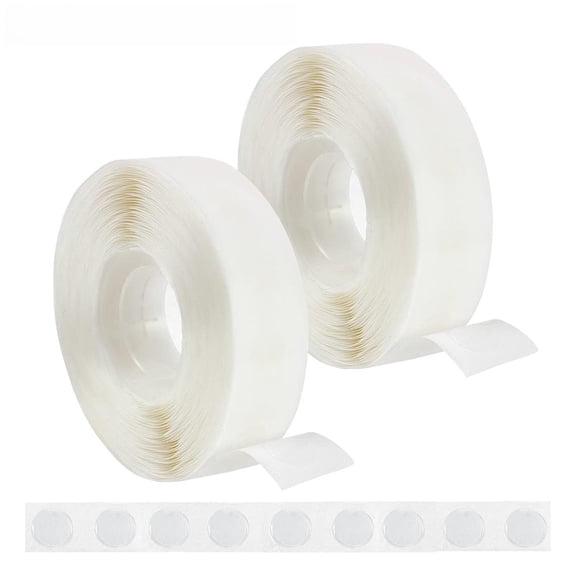 Stickers 2 - Glue Point Clear Balloon Tape for Craft Scrapbooking and Event Decoration Removable Double-Sided Glue Tape for Birthday Wedding 2PCS, 10 m, White