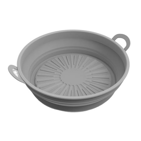 

Foldable Silicone Pot Reusable Air Fryer Accessories Baking Basket Pizza Plate Grill Pot Kitchen Cake Cooking Baking Tools for 7.5inch Air Fryer GREY 7.5INCH